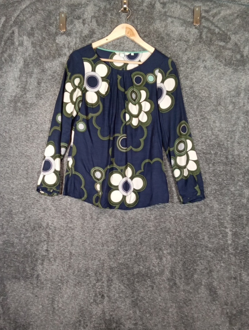 Boden Floral Print Long Sleeve Silk Blend Botanical Boho Office Womens Blouse 6